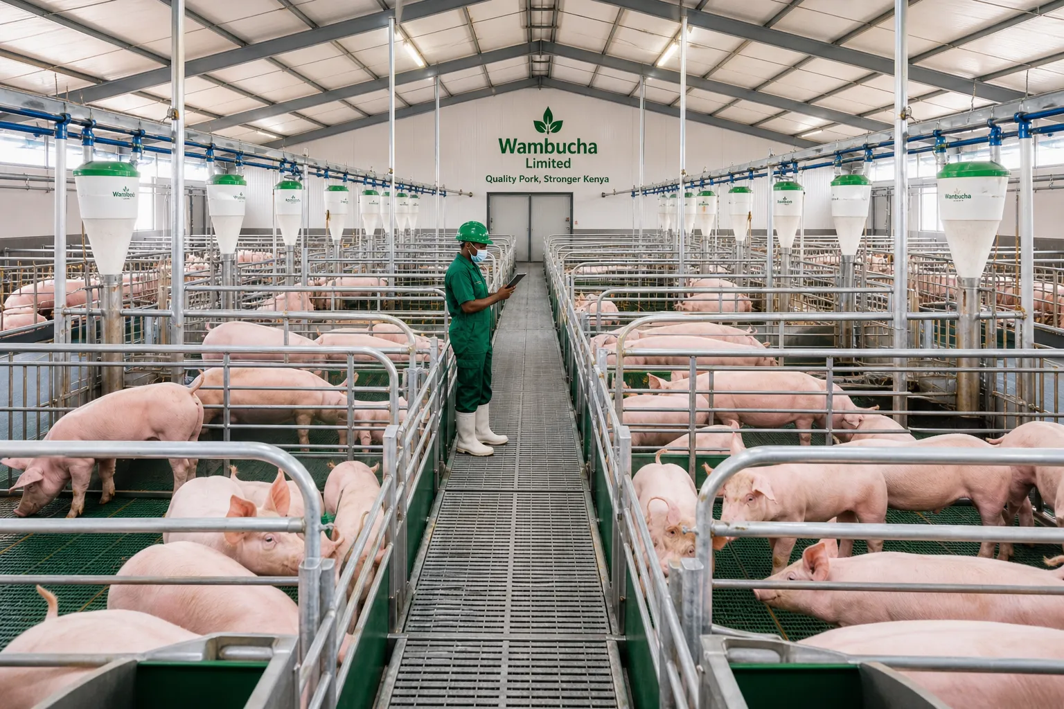 Modern pig breeding facility